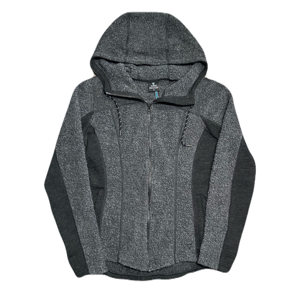 Kuhl Women's Kozet Gray Wool Blend Sherpa Hooded Long Sleeve Jacket Small